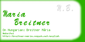 maria breitner business card